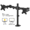 Fellowes Dual Monitor Arm - Reflex Dual Monitor Mount for 8KG 27 Inch Screens - Adjustable Monitor Desk Mount - Tilt 45Â° Pan 180Â° Rotation 360Â°, VESA 75 x 75/100 x 100 - Black