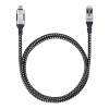 USB-C to Gigabit (10/100/1000 Mbps) Network Ethernet RJ45 Cable, Length 2m, Multi-Gigabit Ethernet, Black/Silver, Three Year Warranty