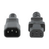 Power Cord/Cable, C14 Male to C13 Female (kettle lead), Monitor to CPU, 1m, 10A, Black, Lead, Lifetime Warranty