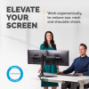 Fellowes Dual Monitor Arm - Seasa Freestanding Monitor Mount for 8KG 27 inch Screens - Ergonomic Adjustable Monitor Arm - Tilt 45Â° Pan 120Â° Rotation 360Â°, VESA 75 x 75/100 x 100 - Black
