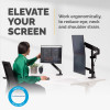Fellowes Dual Stacking Monitor Arm - Platinum Series Monitor Mount for Two 8KG 27 Inch Screens - Adjustable Dual Monitor Desk Mount - Tilt 45Â° Pan 180Â° Swivel 360Â° Rotation 360Â°, VESA 75 
