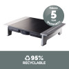 Fellowes Computer Monitor Stand with 5 Height Adjustments - Office Suites Monitor Riser with Storage Tray - Ergonomic Adjustable Monitor Stand for Computers - Max Weight 36KG/Max Size 28" - G