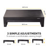 Fellowes Computer Monitor Stand with 3 Height Adjustments - Designer Suites Monitor Riser with Storage Tray - Ergonomic Adjustable Monitor Stand for Computers - Max Weight 18KG/Max Size 21" -