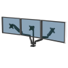 Fellowes Triple Monitor Arm - Platinum Series Monitor Mount for Three 7KG 27 Inch Screens - Adjustable Triple Monitor Desk Mount - Tilt 45Â° Pan 180Â° Swivel 360Â° Rotation 360Â°, VESA 75 x 7