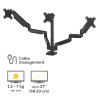 Fellowes Triple Monitor Arm - Platinum Series Monitor Mount for Three 7KG 27 Inch Screens - Adjustable Triple Monitor Desk Mount - Tilt 45Â° Pan 180Â° Swivel 360Â° Rotation 360Â°, VESA 75 x 7
