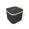 Fellowes Power Cube with 3 Power Socket Extension USB-A & USB-C Ports Black
