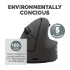 Fellowes Vertical Wireless Mouse Breyta Plus+ Ergonomic Right Handed Vertical Mouse with Antibacterial Protection Medium