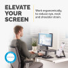 Fellowes Computer Monitor Stand with 3 Height Adjustments - Standard Monitor Riser with Cable Management - Ergonomic Adjustable Monitor Stand for Computers - Max Weight 27KG/Max Size 21" - Gr