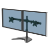 Fellowes Dual Monitor Arm - Seasa Freestanding Monitor Mount for 8KG 27 inch Screens - Ergonomic Adjustable Monitor Arm - Tilt 45Â° Pan 120Â° Rotation 360Â°, VESA 75 x 75/100 x 100 - Black