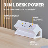 Fellowes Power Desk Socket with 1 Power Socket 1 USB-A & USB-C Ports White
