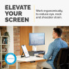 Fellowes Computer Monitor Stand with 3 Height Adjustments - Designer Suites Monitor Riser with Storage Tray - Ergonomic Adjustable Monitor Stand for Computers - Max Weight 18KG/Max Size 21" -